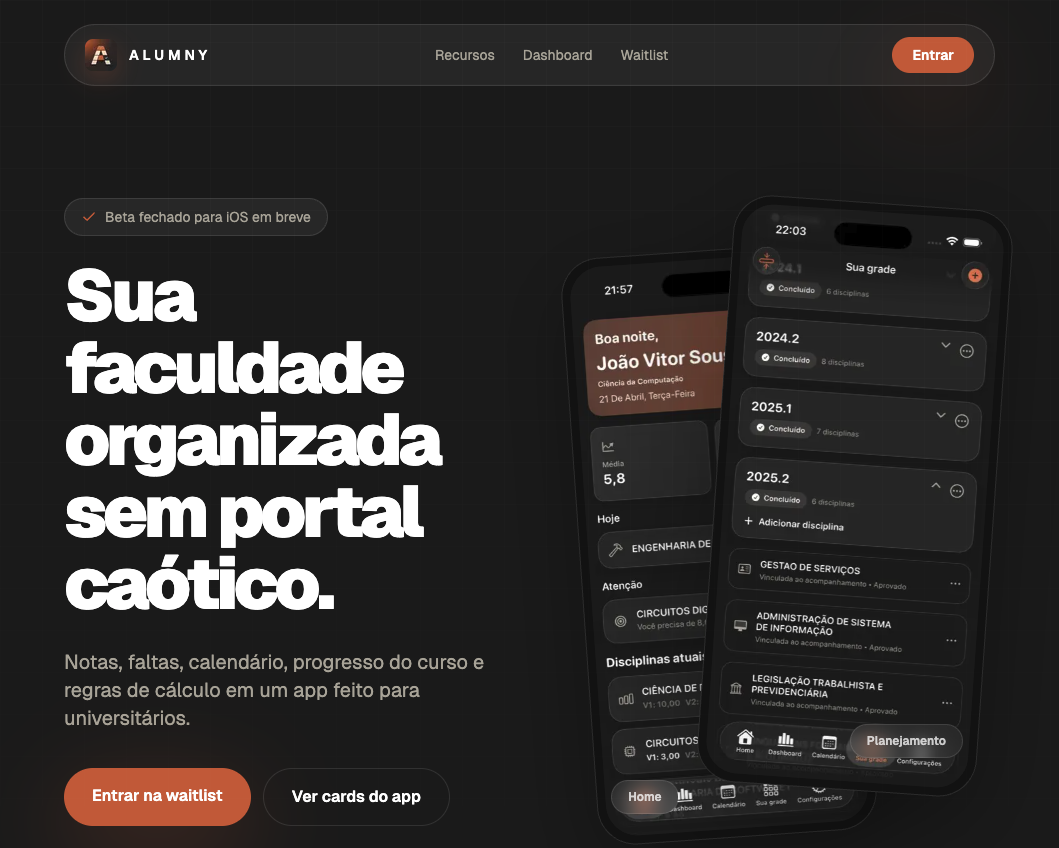 Alumny - Homepage do site